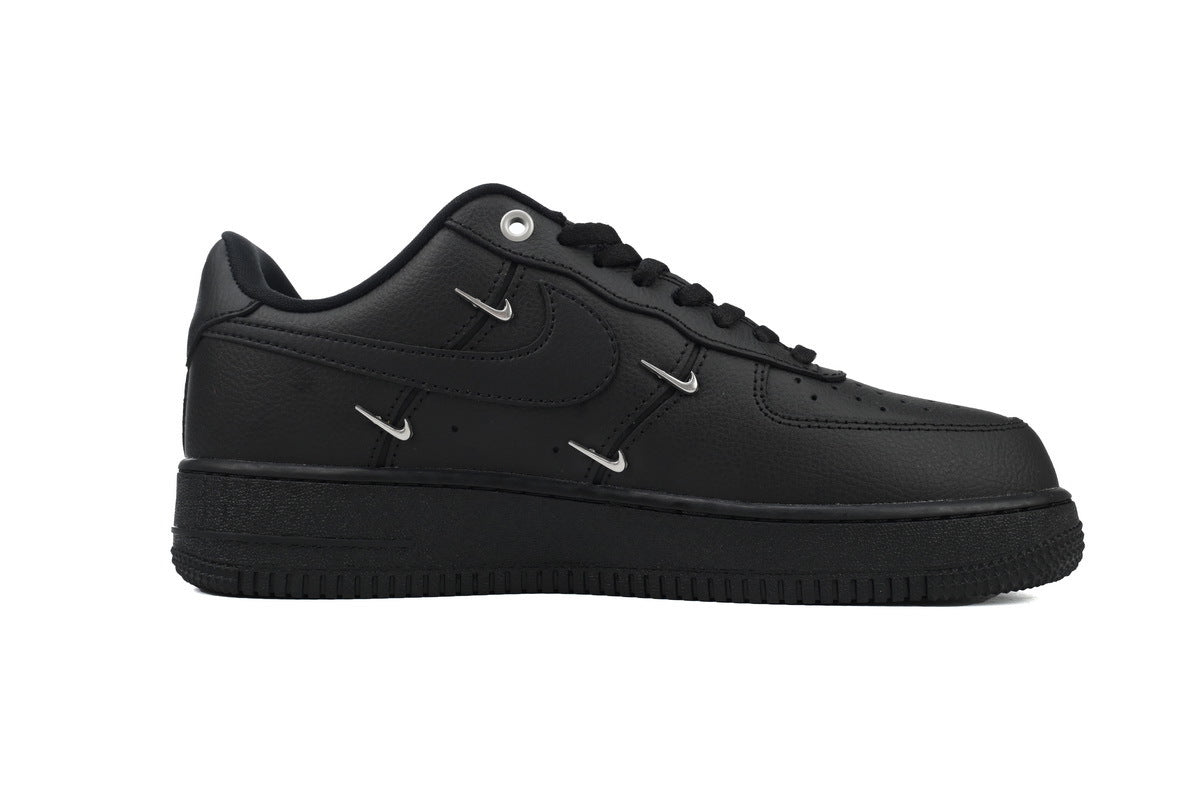 Nike Air Force 1 Low Black Silver Mini Swoosh