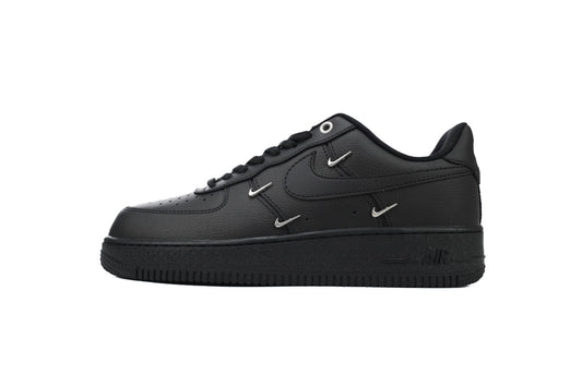 Nike Air Force 1 Low Black Silver Mini Swoosh