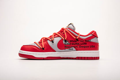 OFF White X Nike Dunk Low University Red