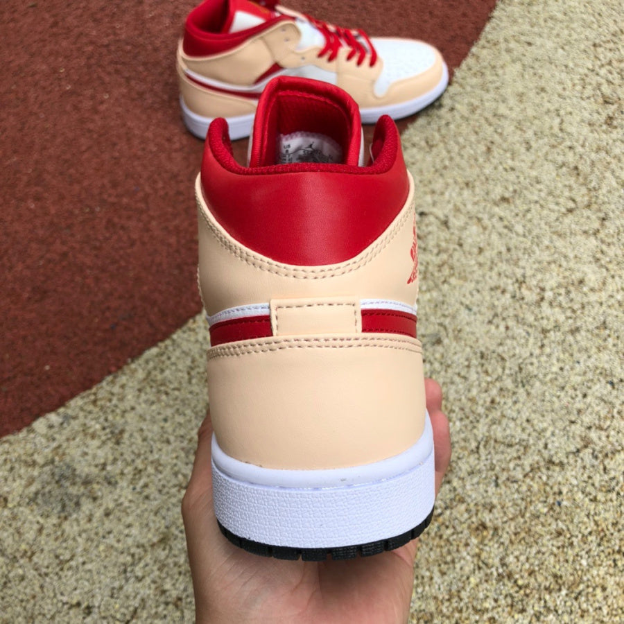 Air Jordan 1 Mid Light Curry Cardinal