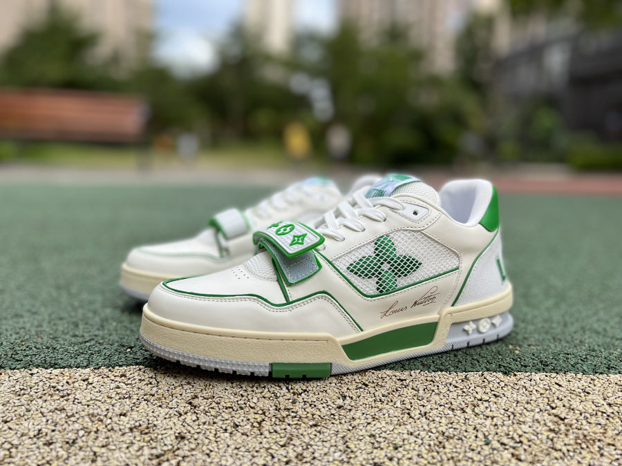 Louis Vuitton Trainer Green Monogram Denim