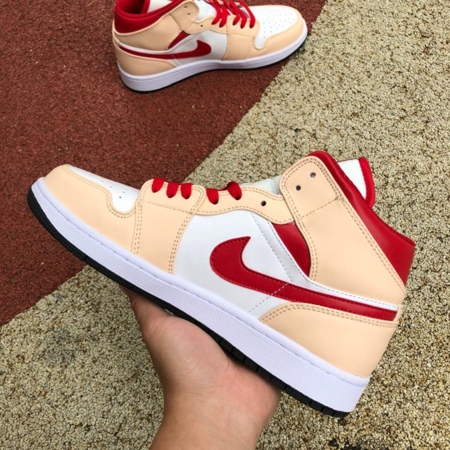 Air Jordan 1 Mid Light Curry Cardinal