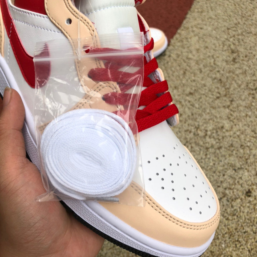 Air Jordan 1 Mid Light Curry Cardinal
